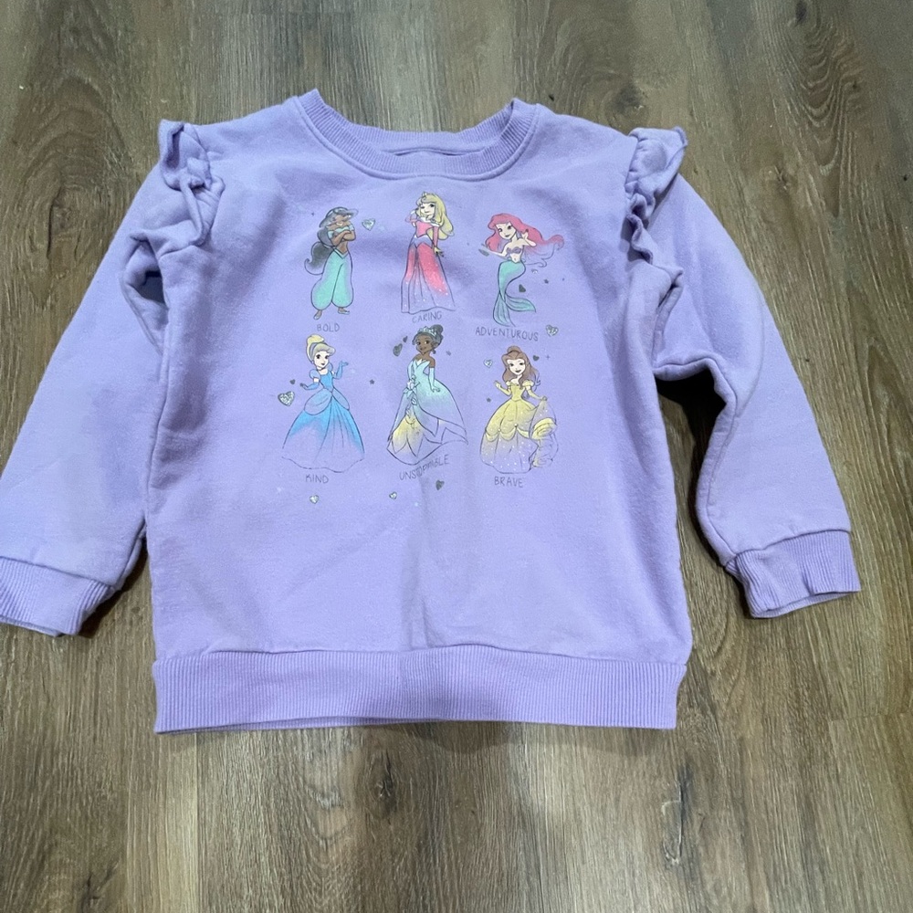 Disney Lavender Kids Sweatshirt with Princesses